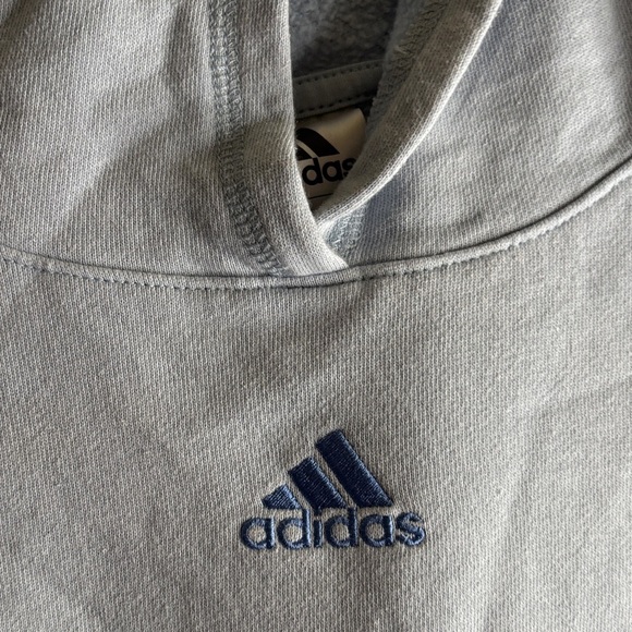 Adidas Men's Light Blue Hoodie with Stripe Detail - Picture 2 of 3